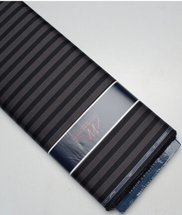 Tessitura Monti 2 Ply 70's GizaCotton Striped Shirting Fabric (Black & Grey)