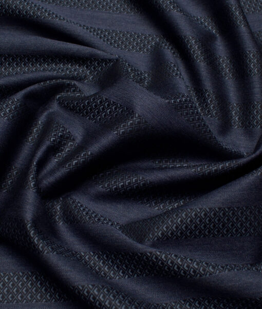 Tessitura Monti  Giza Cotton Striped Shirting Fabric (Purplish Blue)