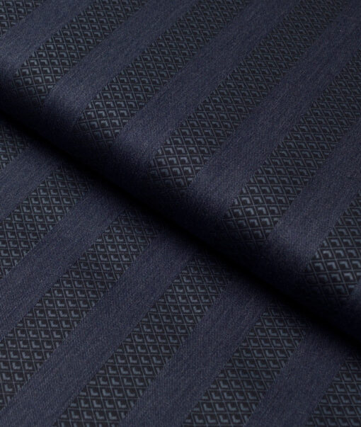 Tessitura Monti  Giza Cotton Striped Shirting Fabric (Purplish Blue)