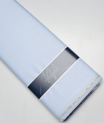 Tessitura Monti 2 Ply 140's Supima Cotton Striped Shirting Fabric (Sky Blue)
