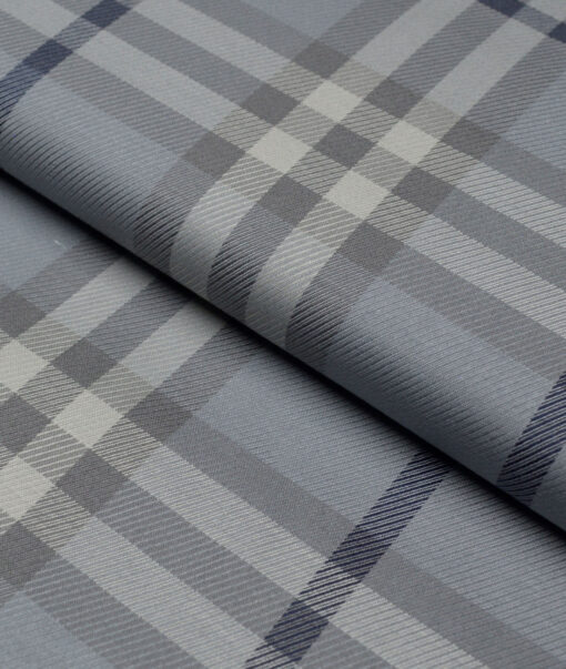Soktas  Giza Cotton Checks Shirting Fabric (Grey)