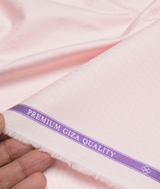 Soktas  Giza Cotton Self Design Shirting Fabric (Pink)
