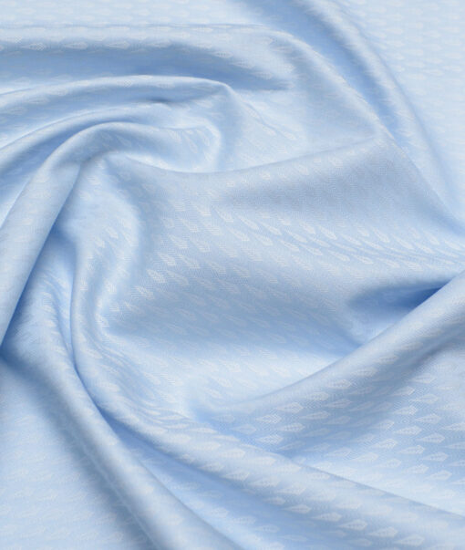 Soktas  Giza Cotton Self Design Shirting Fabric (Sky Blue)