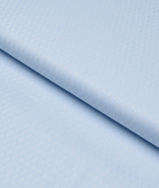 Soktas  Giza Cotton Self Design Shirting Fabric (Sky Blue)