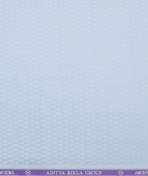 Soktas  Giza Cotton Self Design Shirting Fabric (Sky Blue)