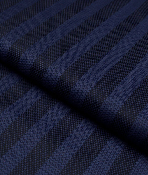 Soktas  Giza Cotton Striped Shirting Fabric (Blue)