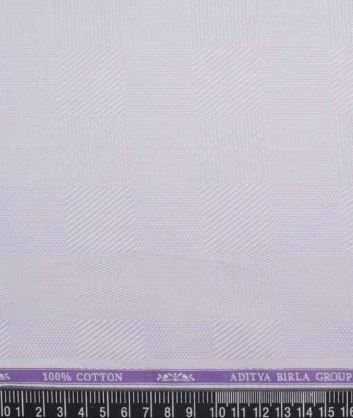 Soktas  Giza Cotton Self Design Shirting Fabric (Light Purple)