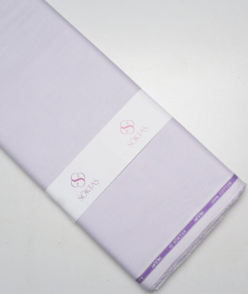 Soktas  Giza Cotton Self Design Shirting Fabric (Light Purple)