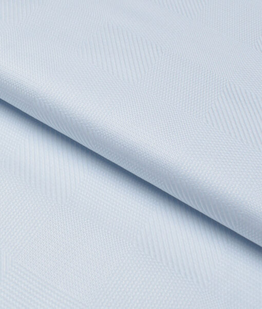 Soktas  Giza Cotton Self Design Shirting Fabric (Sky Blue)