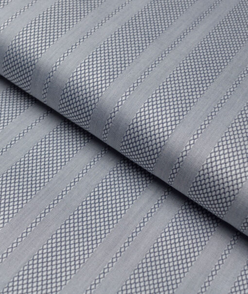 Soktas  Giza Cotton Striped Shirting Fabric (Silver Grey)
