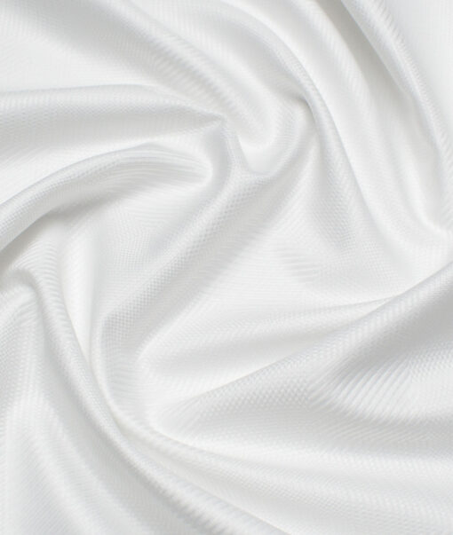 Soktas  Giza Cotton Self Design Shirting Fabric (White)