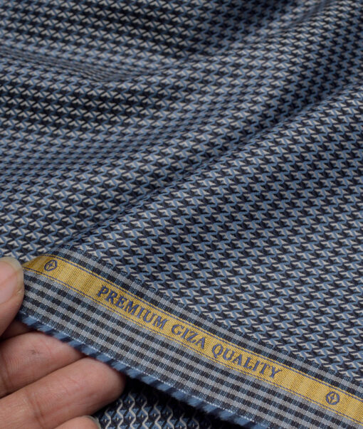 Soktas  Giza Cotton Checks Shirting Fabric (Blue & Black)