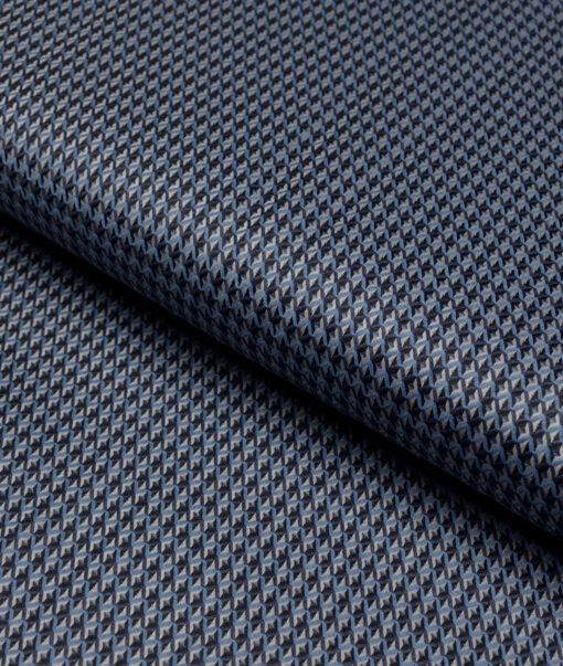 Soktas  Giza Cotton Checks Shirting Fabric (Blue & Black)
