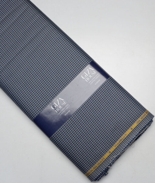 Soktas  Giza Cotton Checks Shirting Fabric (Blue & Black)