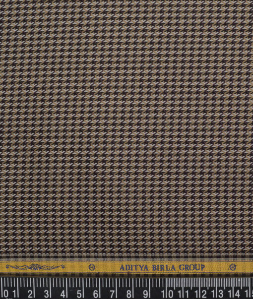 Soktas  Giza Cotton Checks Shirting Fabric (Light Brown )