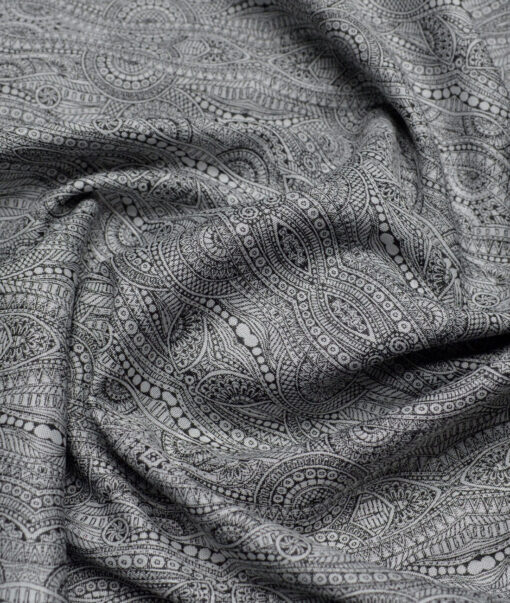 Soktas  Giza Cotton Self Design Shirting Fabric (Light Grey)