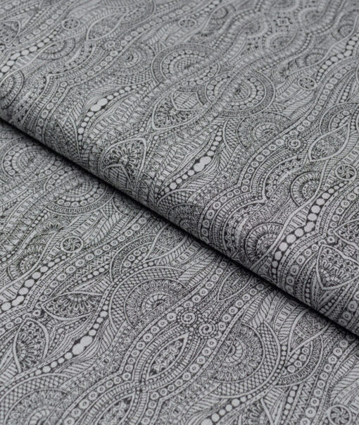 Soktas  Giza Cotton Self Design Shirting Fabric (Light Grey)