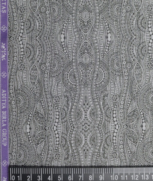 Soktas  Giza Cotton Self Design Shirting Fabric (Light Grey)