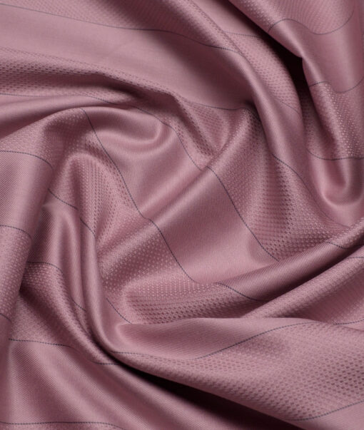 Soktas 2 Ply 100's Giza Cotton Striped Shirting Fabric (Rose Pink)