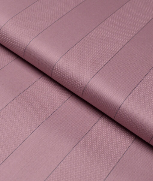 Soktas 2 Ply 100's Giza Cotton Striped Shirting Fabric (Rose Pink)