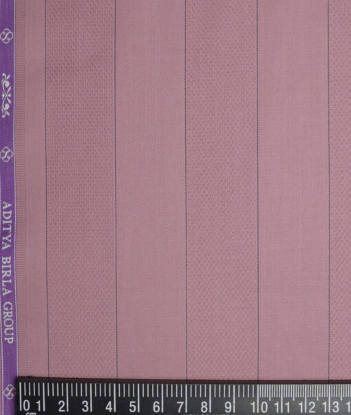Soktas 2 Ply 100's Giza Cotton Striped Shirting Fabric (Rose Pink)