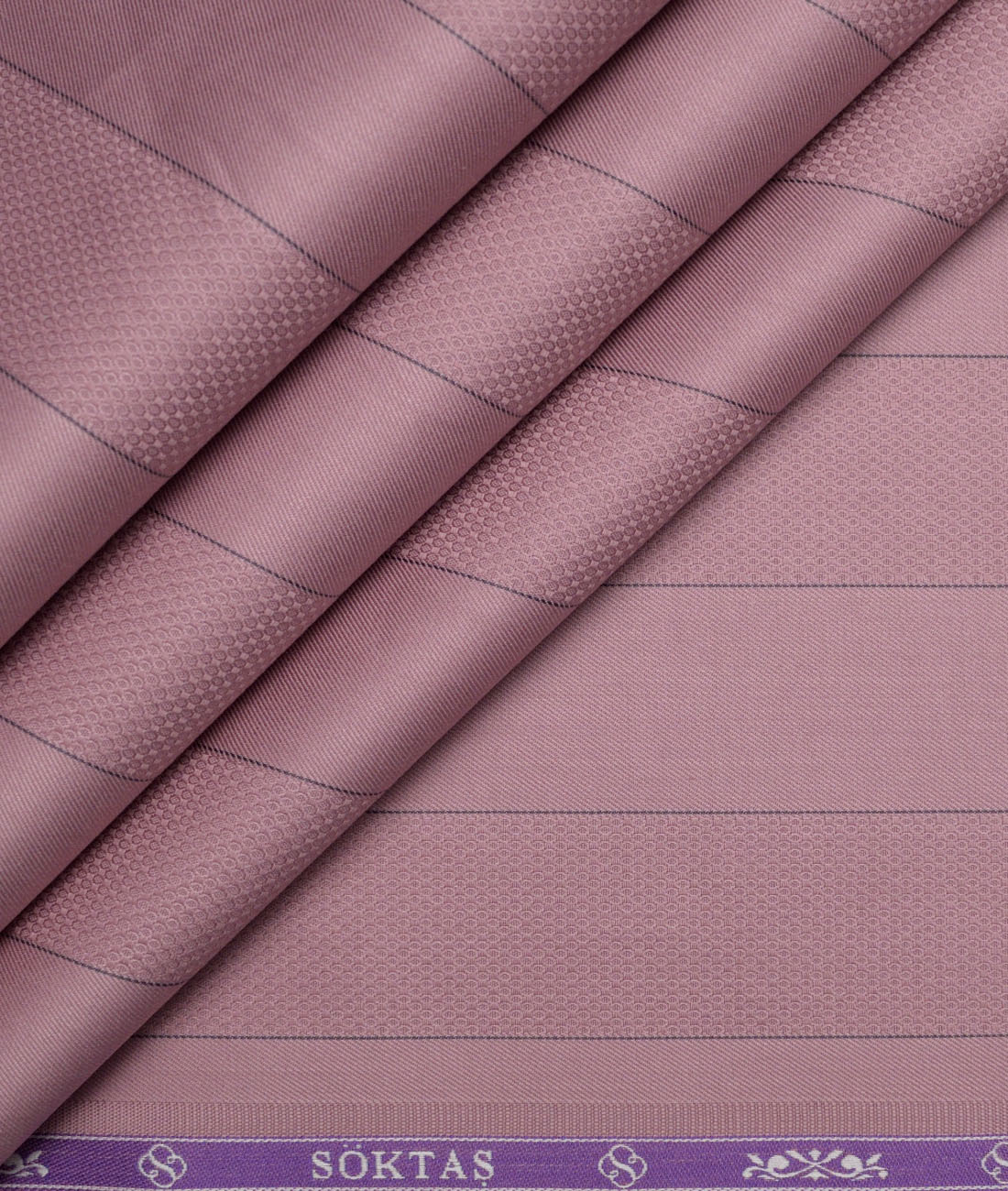Soktas 2 Ply 100's Giza Cotton Striped Shirting Fabric (Rose Pink) Soktas 2 Ply 100's Giza Cotton Striped Shirting Fabric (Rose Pink)