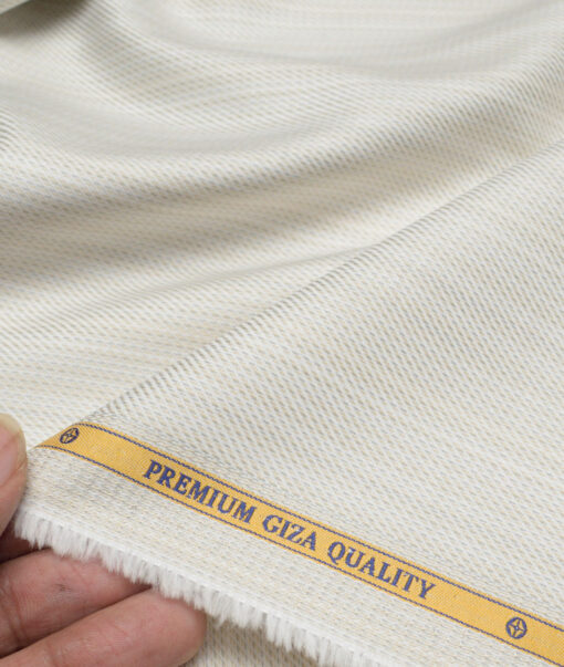 Soktas  Giza Cotton Striped Shirting Fabric (Cream)