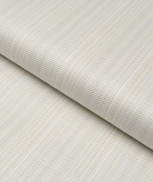 Soktas  Giza Cotton Striped Shirting Fabric (Cream)