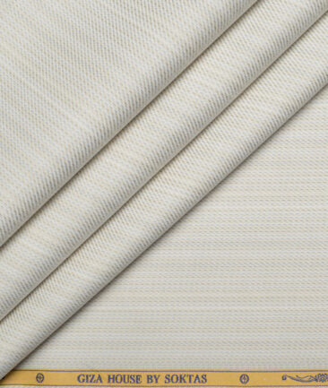 Soktas  Giza Cotton Striped Shirting Fabric (Cream)