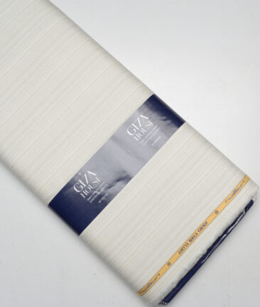 Soktas  Giza Cotton Striped Shirting Fabric (Cream)