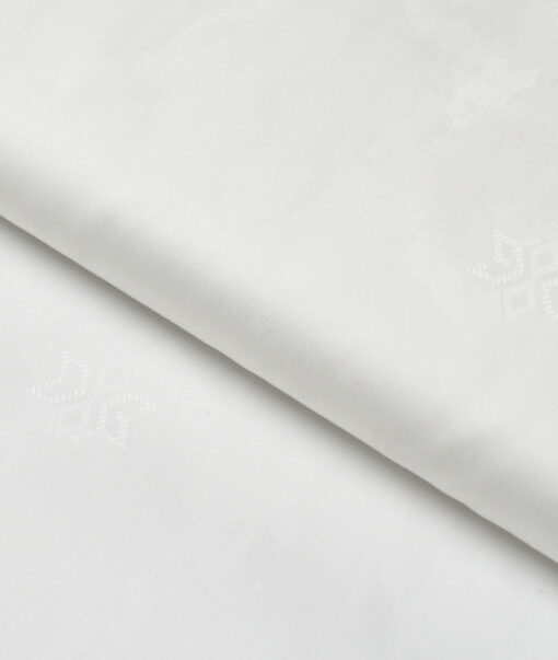 Soktas  Giza Cotton Self Design Shirting Fabric (White)