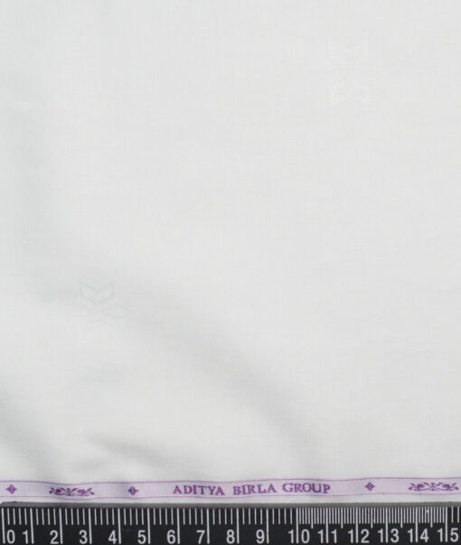 Soktas  Giza Cotton Self Design Shirting Fabric (White)