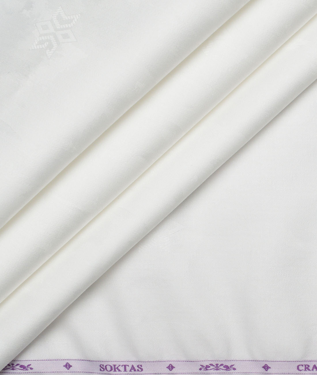 Soktas Giza Cotton Self Design Shirting Fabric (White) Soktas Giza Cotton Self Design Shirting Fabric (White)