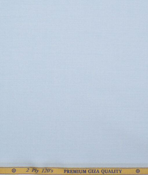 Soktas 2 Ply 120's Giza Cotton Solids Shirting Fabric (Sky Blue)