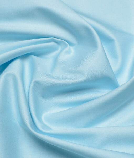 Soktas 2 Ply 120's Giza Cotton Solids Shirting Fabric (Arctic Blue)
