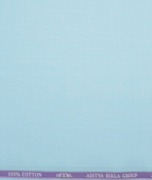 Soktas 2 Ply 120's Giza Cotton Solids Shirting Fabric (Arctic Blue)