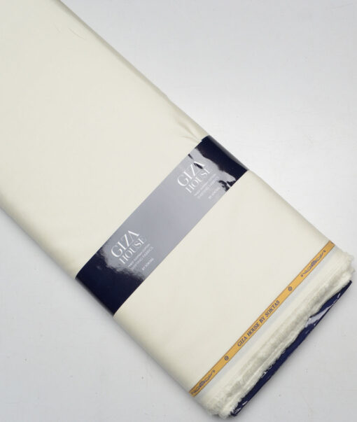 Soktas 2 Ply 120's Giza Cotton Solids Shirting Fabric (Cream)