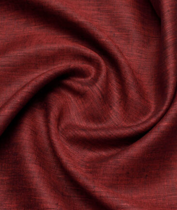Linen Club 60 LEA European Linen Self Design Shirting Fabric (Maroon)