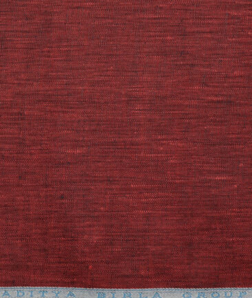Linen Club 60 LEA European Linen Self Design Shirting Fabric (Maroon)