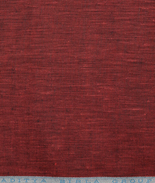 Linen Club 60 LEA European Linen Self Design Shirting Fabric (Maroon)