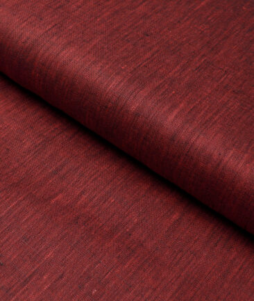 Linen Club 60 LEA European Linen Self Design Shirting Fabric (Maroon)