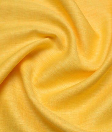 Linen Club 60 LEA European Linen Self Design Shirting Fabric (Yellow)
