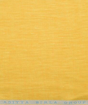 Linen Club 60 LEA European Linen Self Design Shirting Fabric (Yellow)