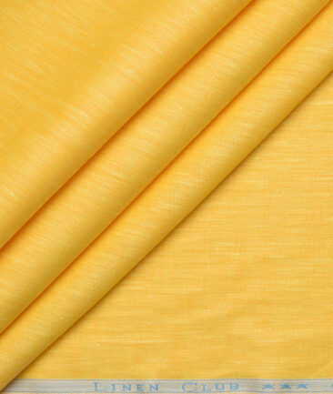 Linen Club 60 LEA European Linen Self Design Shirting Fabric (Yellow)