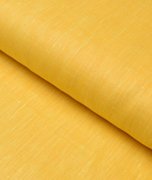 Linen Club 60 LEA European Linen Self Design Shirting Fabric (Yellow)