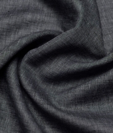 Linen Club 60 LEA European Linen Self Design Shirting Fabric (Dark Grey)
