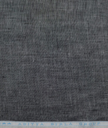 Linen Club 60 LEA European Linen Self Design Shirting Fabric (Dark Grey)
