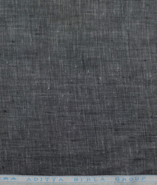 Linen Club 60 LEA European Linen Self Design Shirting Fabric (Dark Grey)