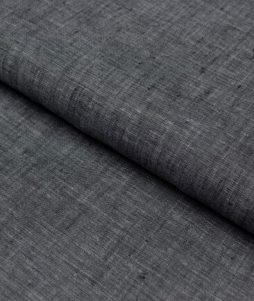 Linen Club 60 LEA European Linen Self Design Shirting Fabric (Dark Grey)