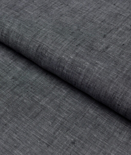 Linen Club 60 LEA European Linen Self Design Shirting Fabric (Dark Grey)